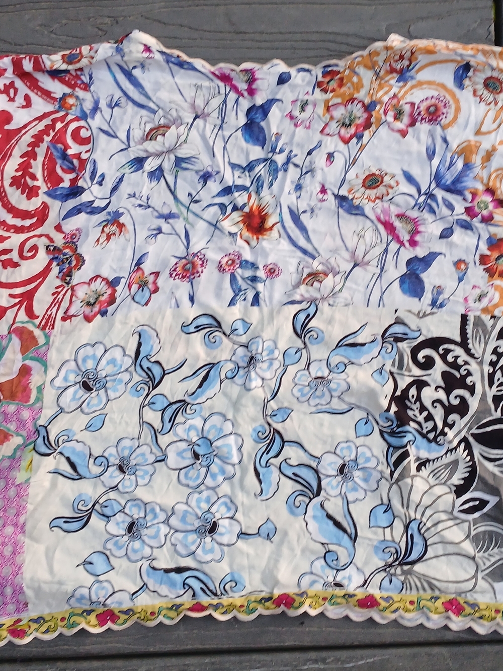Johnny Was Boho Floral Patchwork Women's Top - Multicolor - Picture 3 of 8